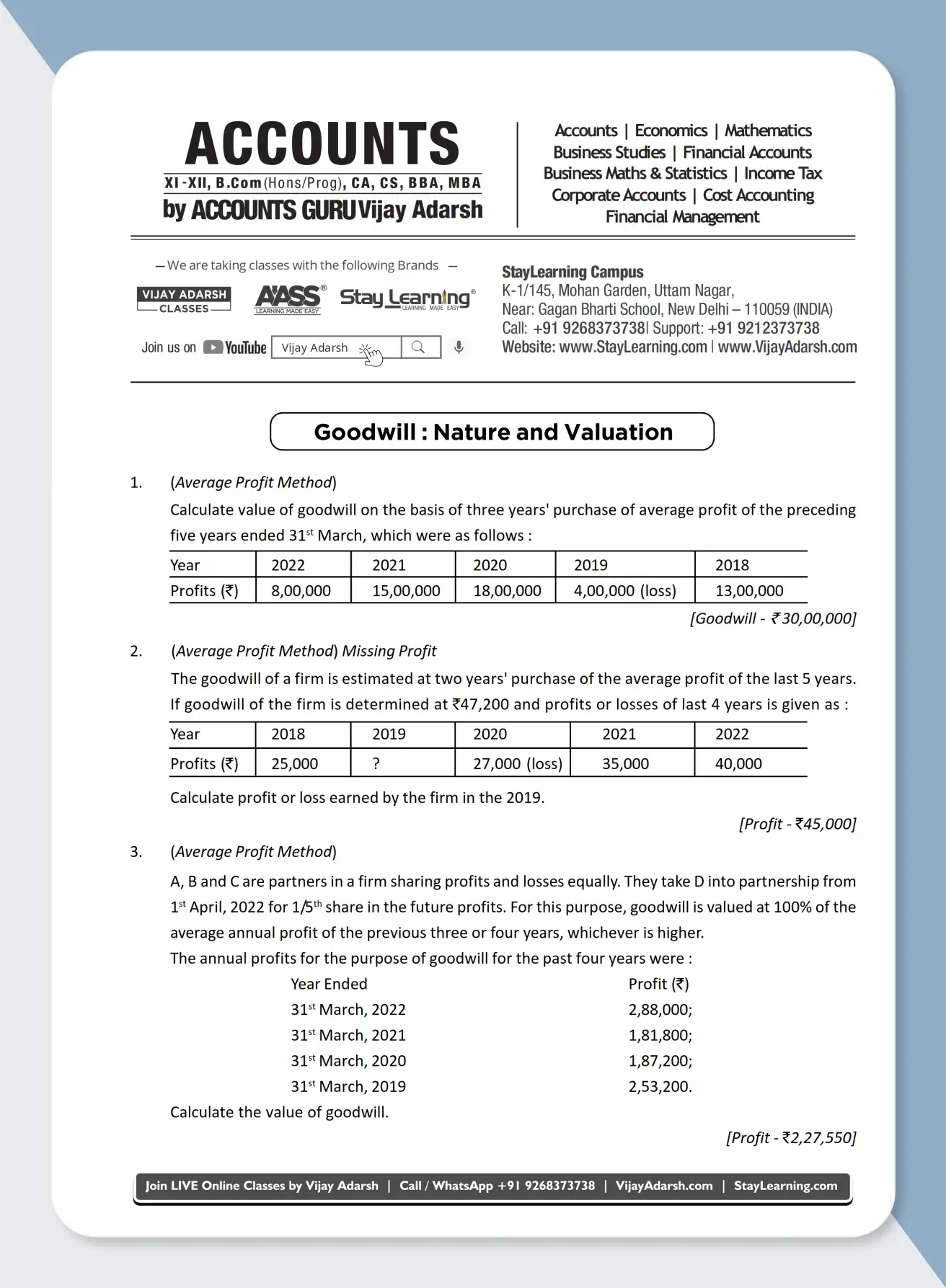 12th Accounts Marks Gainer by Vijay Adarsh Book - 3_C